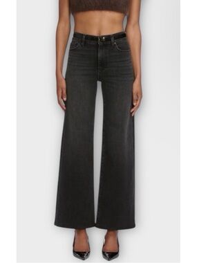 FRAME Le Slim Palazzo Tilt Black Washed Wide Leg Jeans
